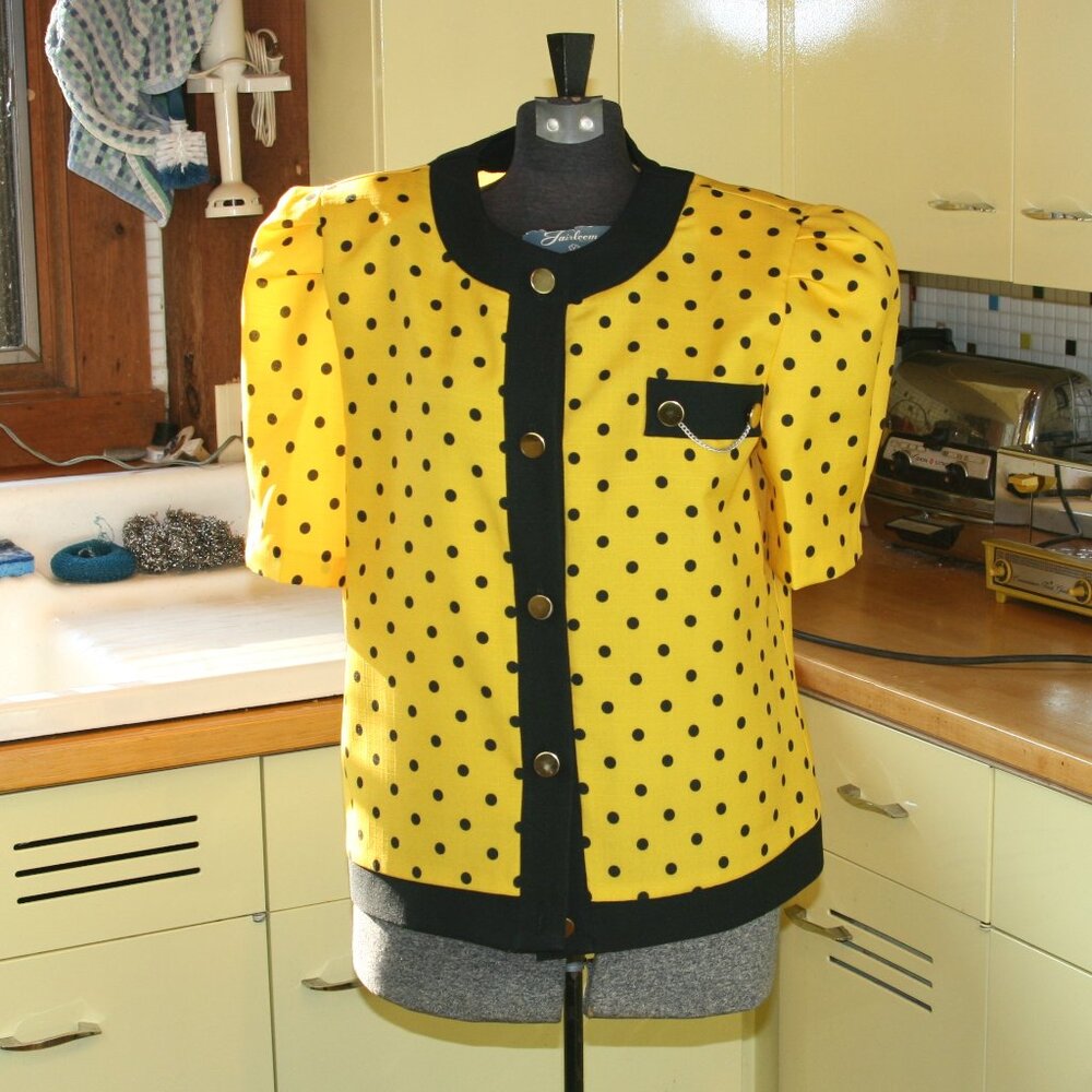 Vintage Good Times Polyester Blouse or Short Jacket